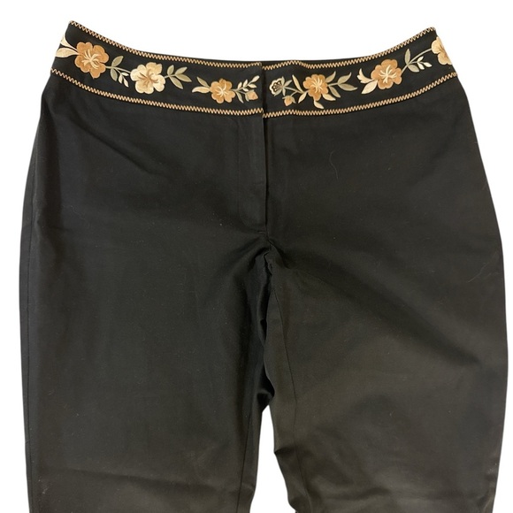 INC International Concepts Black Embroidered Slacks - Picture 3 of 14